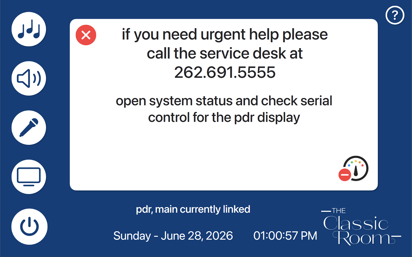 Help screen